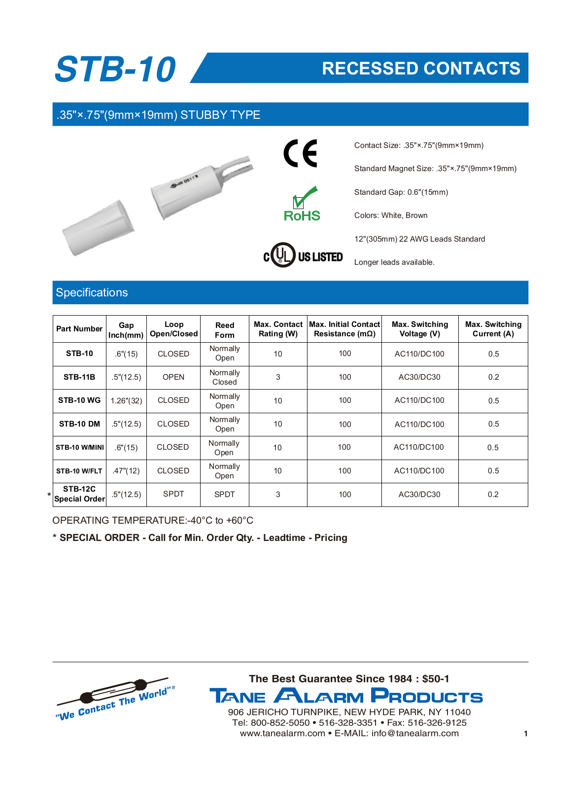 Tane STB-10, STB-10-w-1-4-X-54, STB-10-w-FLAT, STB-10-WG, STB-10-DM Specsheet - ManualMachine.com