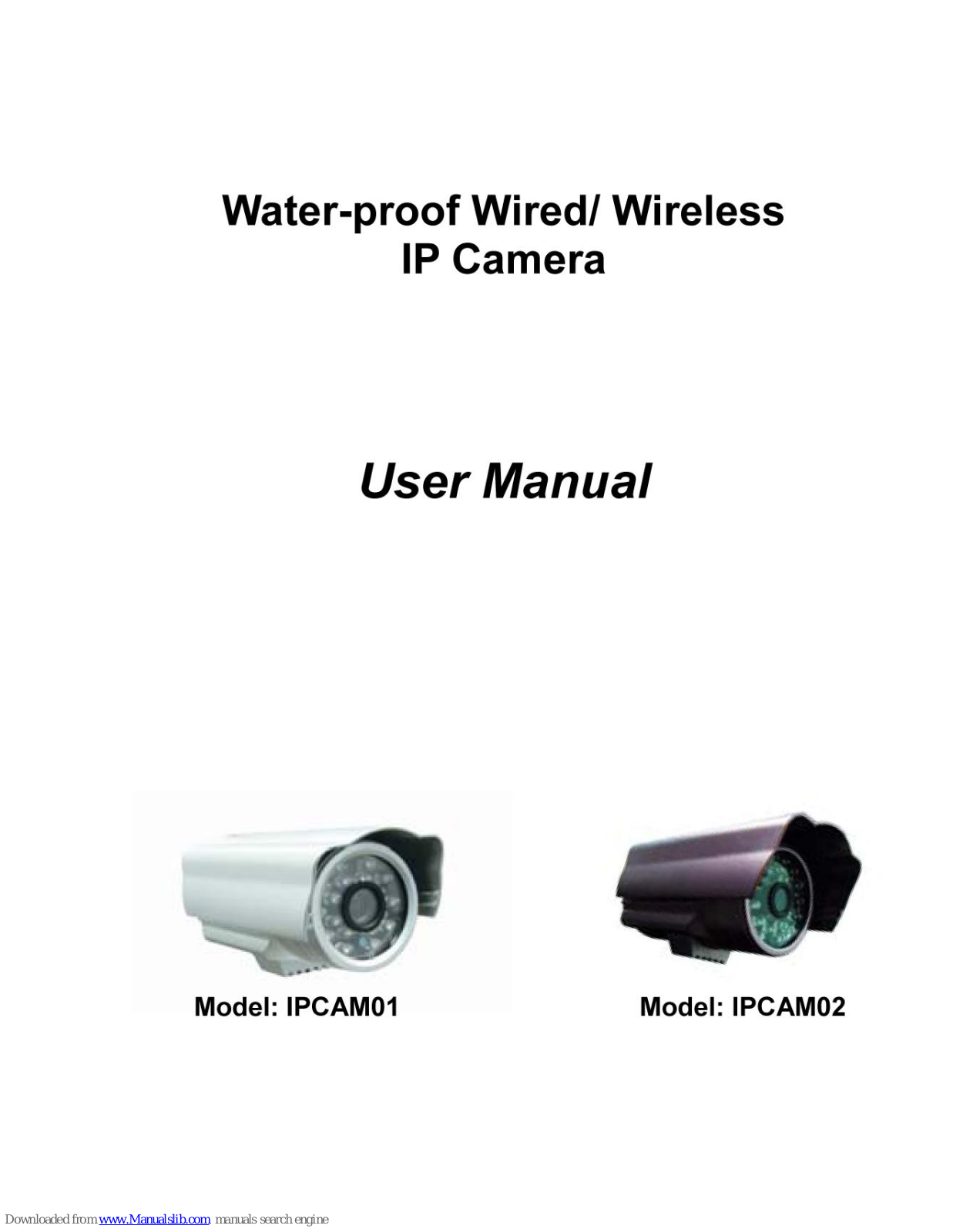 HomeSeer IPCAM01, IPCAM02 User Manual