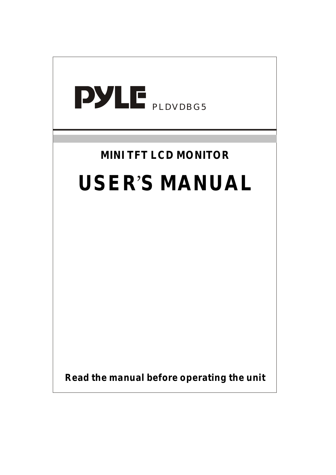 Pyle PLDVDBG-5 Owners manual