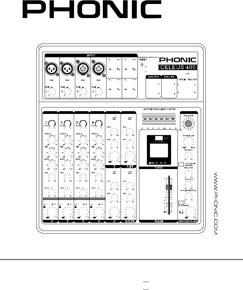 Phonic Celeus 400 User’s Manual