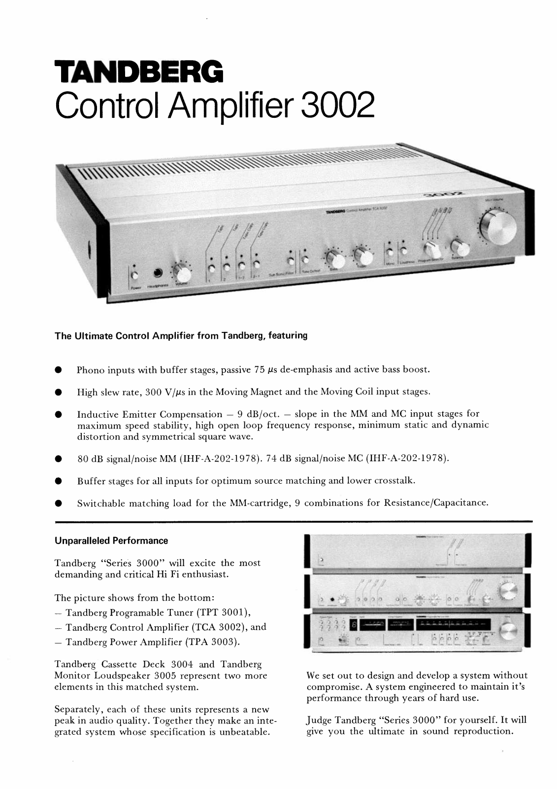 Tandberg TCA-3002-A Brochure