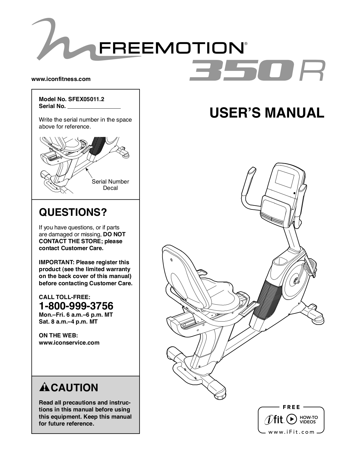 FreeMotion SFEX050112 Owner's Manual