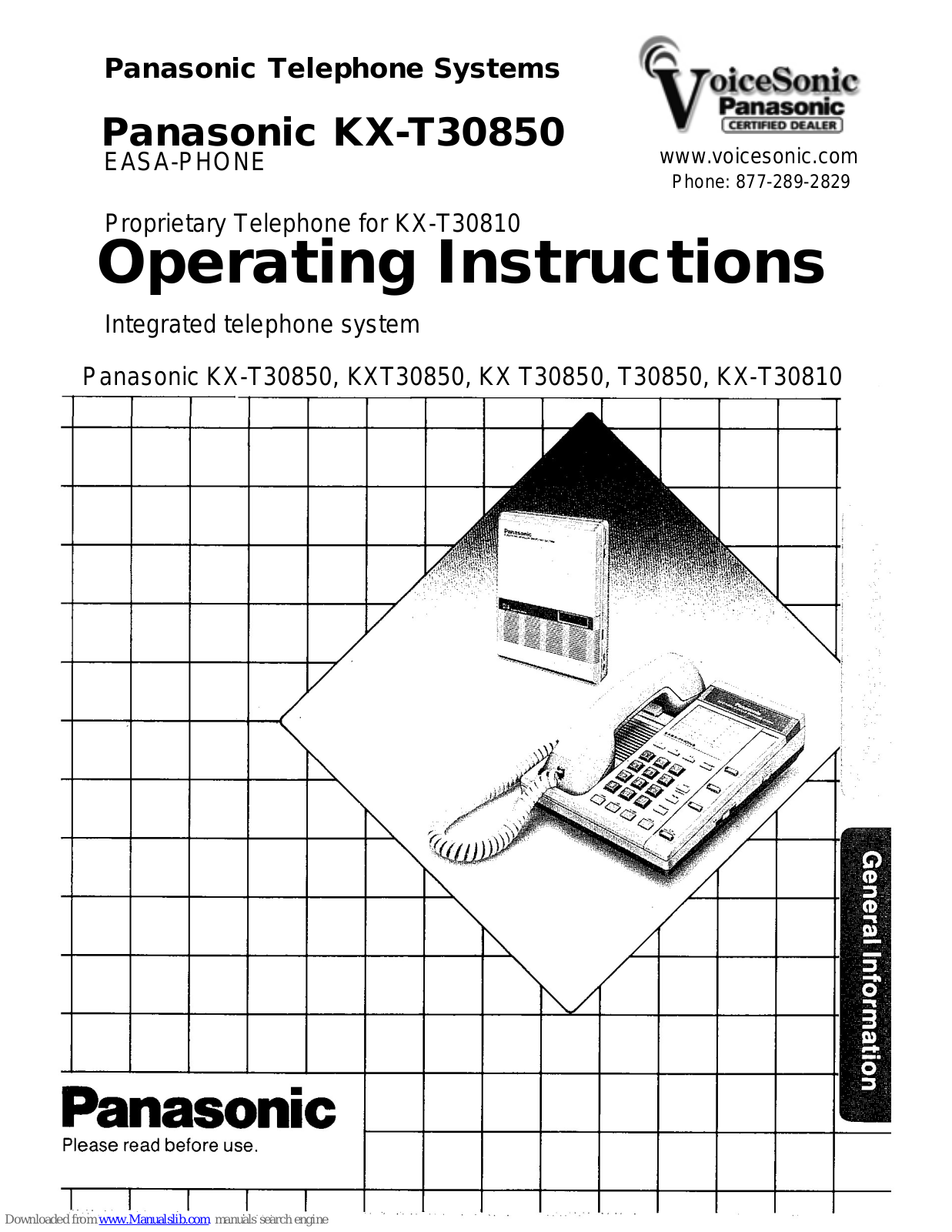 Panasonic EASA-PHONE KX-T30850 Operating Instructions Manual