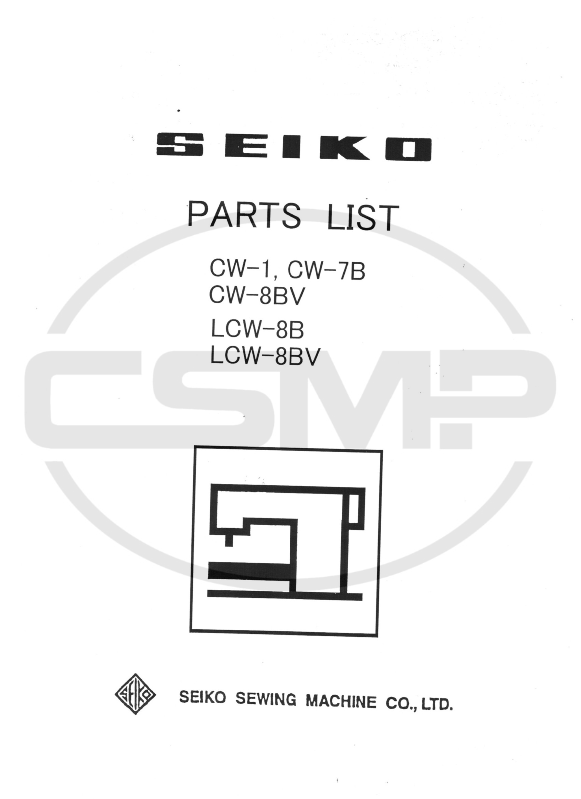 Seiko CW-1, CW-7B, CW-8BV, LCW-8B, LCW-8BV Parts Book