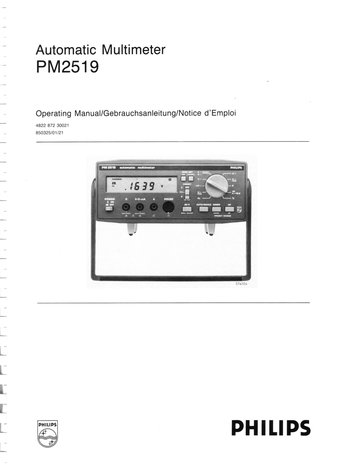 Philips PM2519 User Manual
