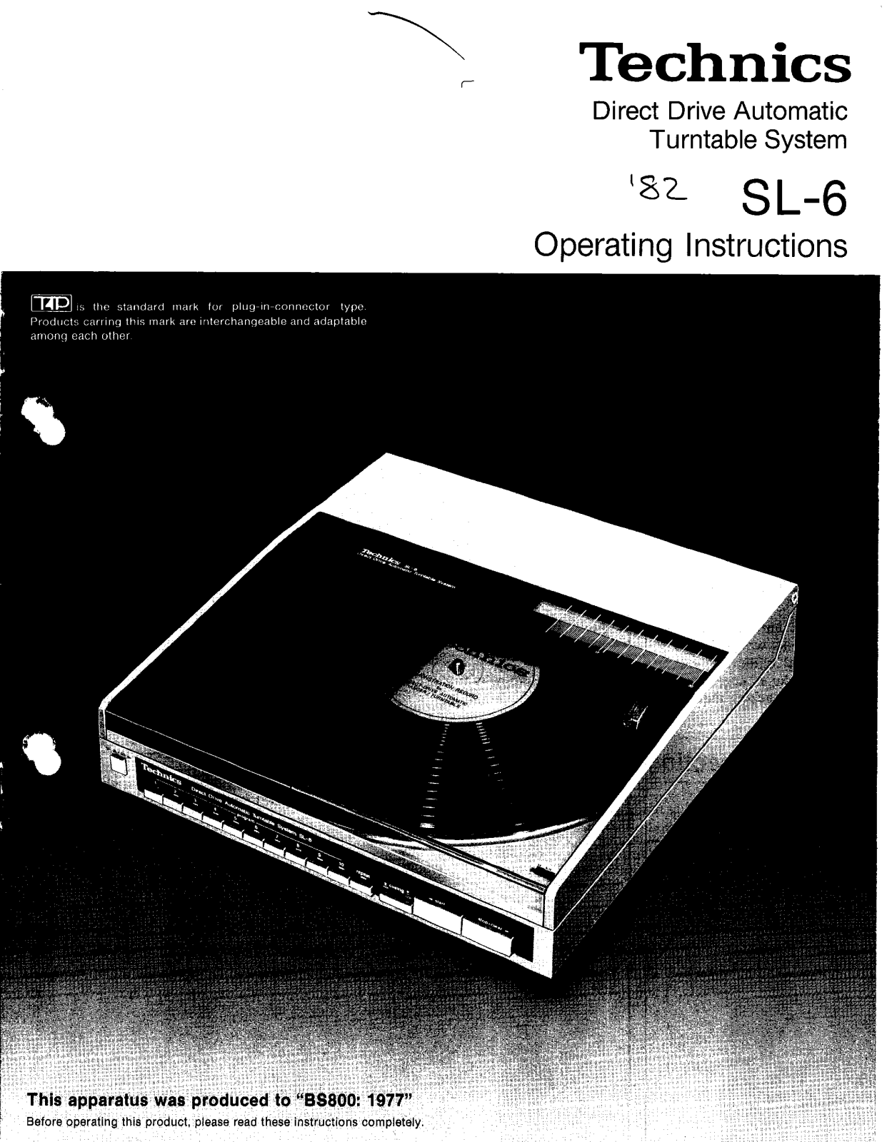 Technics SL-6 Owners manual