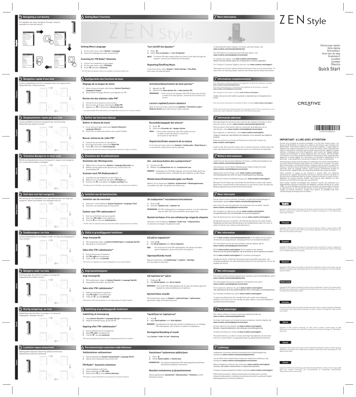 CREATIVE Zen Style 300 2 Go User Manual