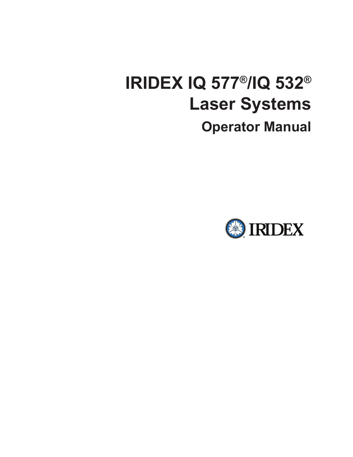 Iridex IQ 577, IQ 532 Operator's Manual