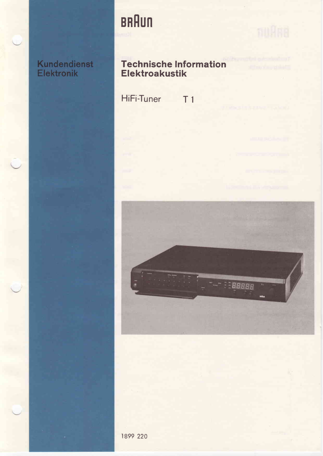 Braun T-1 Service Manual