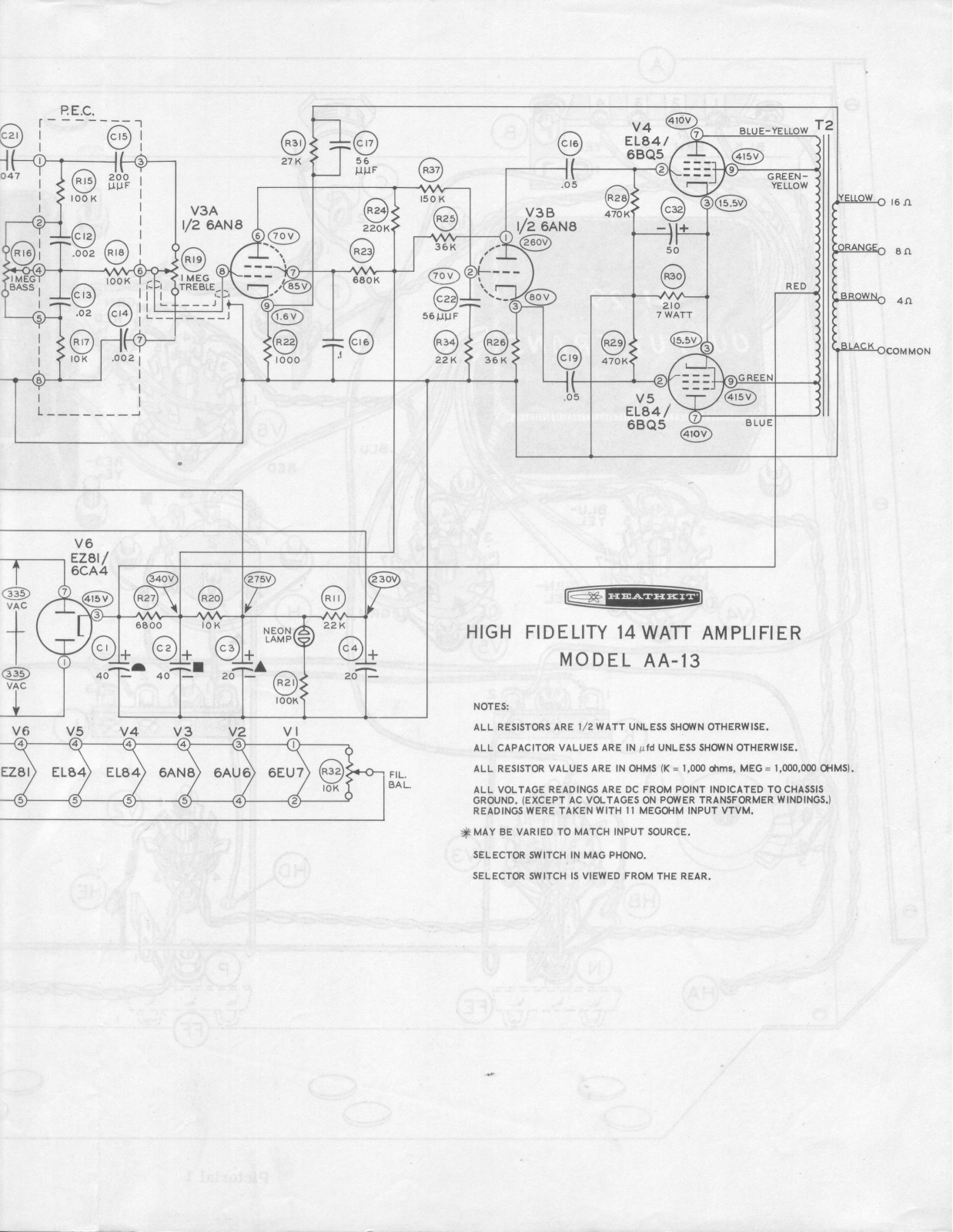 Heathkit AA-13 Schematic