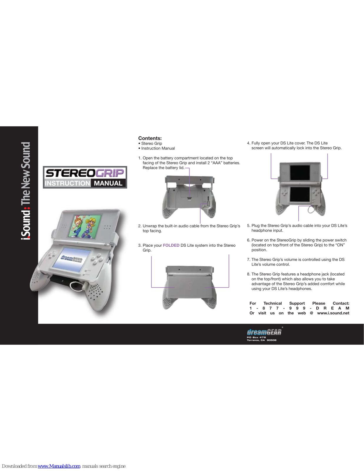 DreamGEAR iSound StereoGrip Instruction Manual