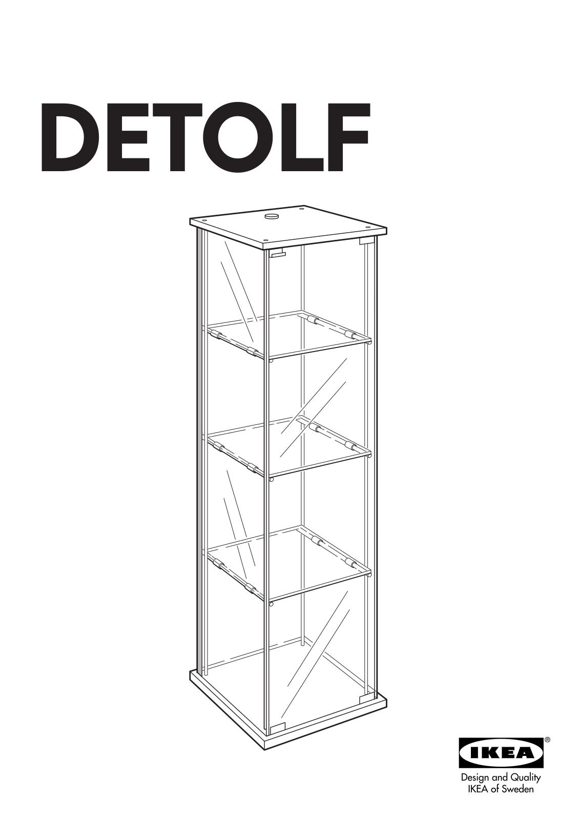 IKEA DETOLF GLASS-DOOR CABINET 17X64 Assembly Instruction
