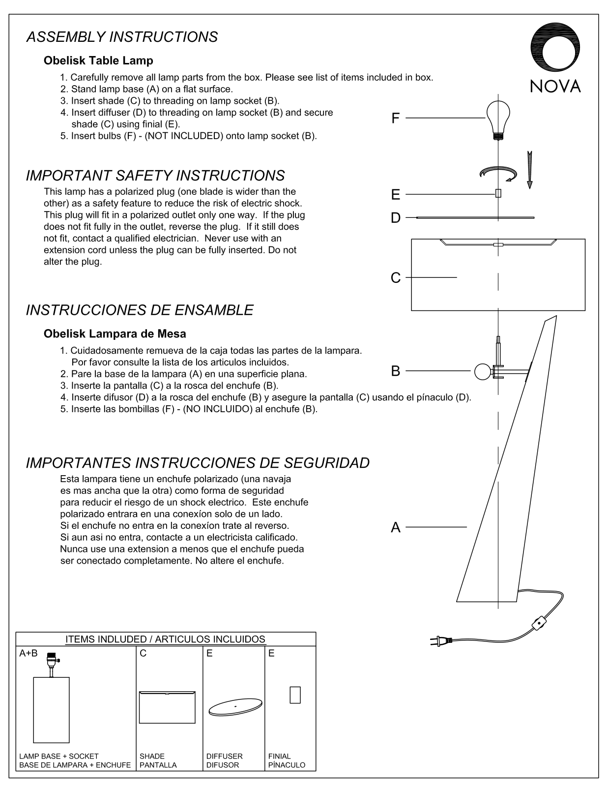 Nova 11889 User Manual