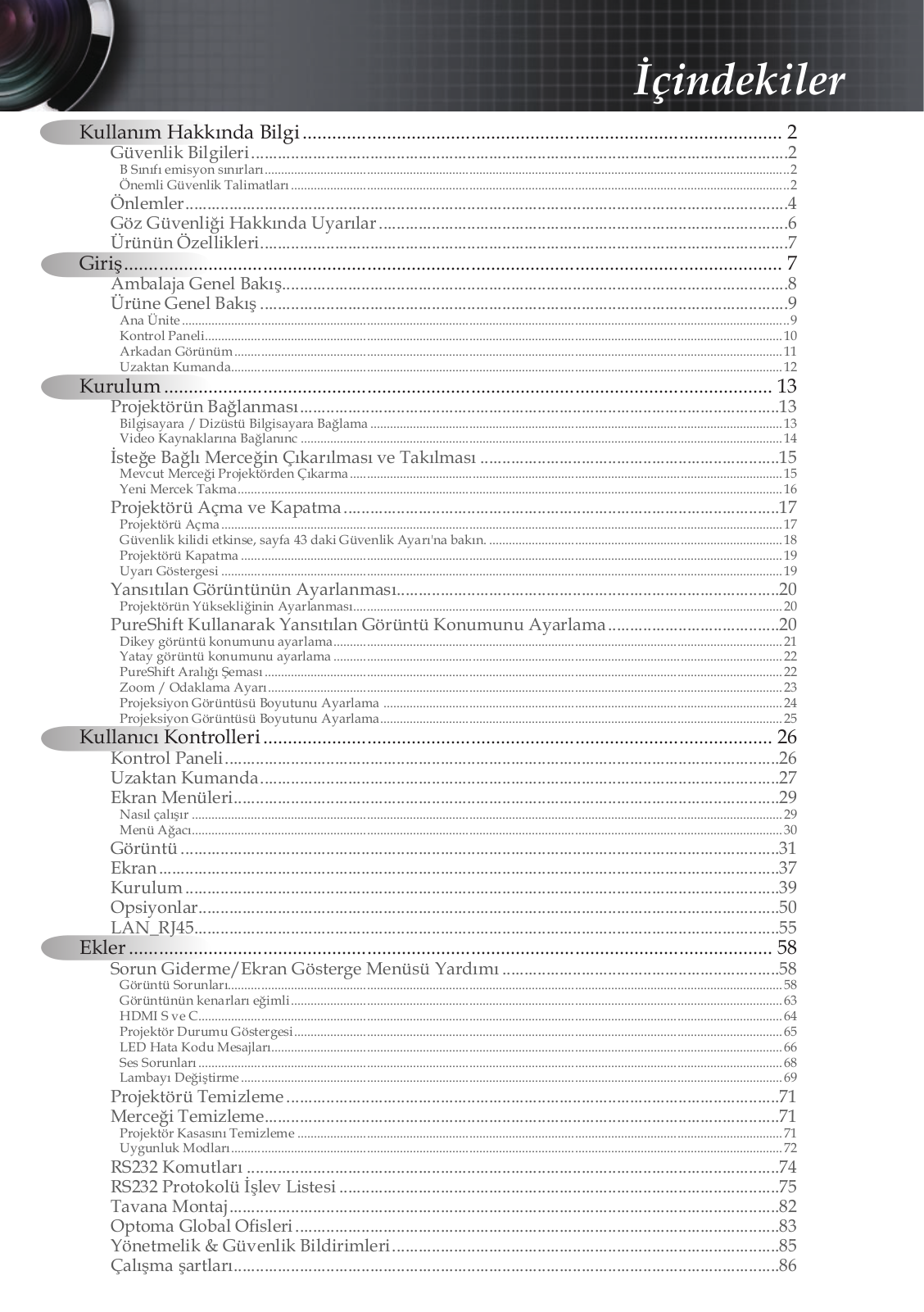 OPTOMA EW775, EX785 User Manual