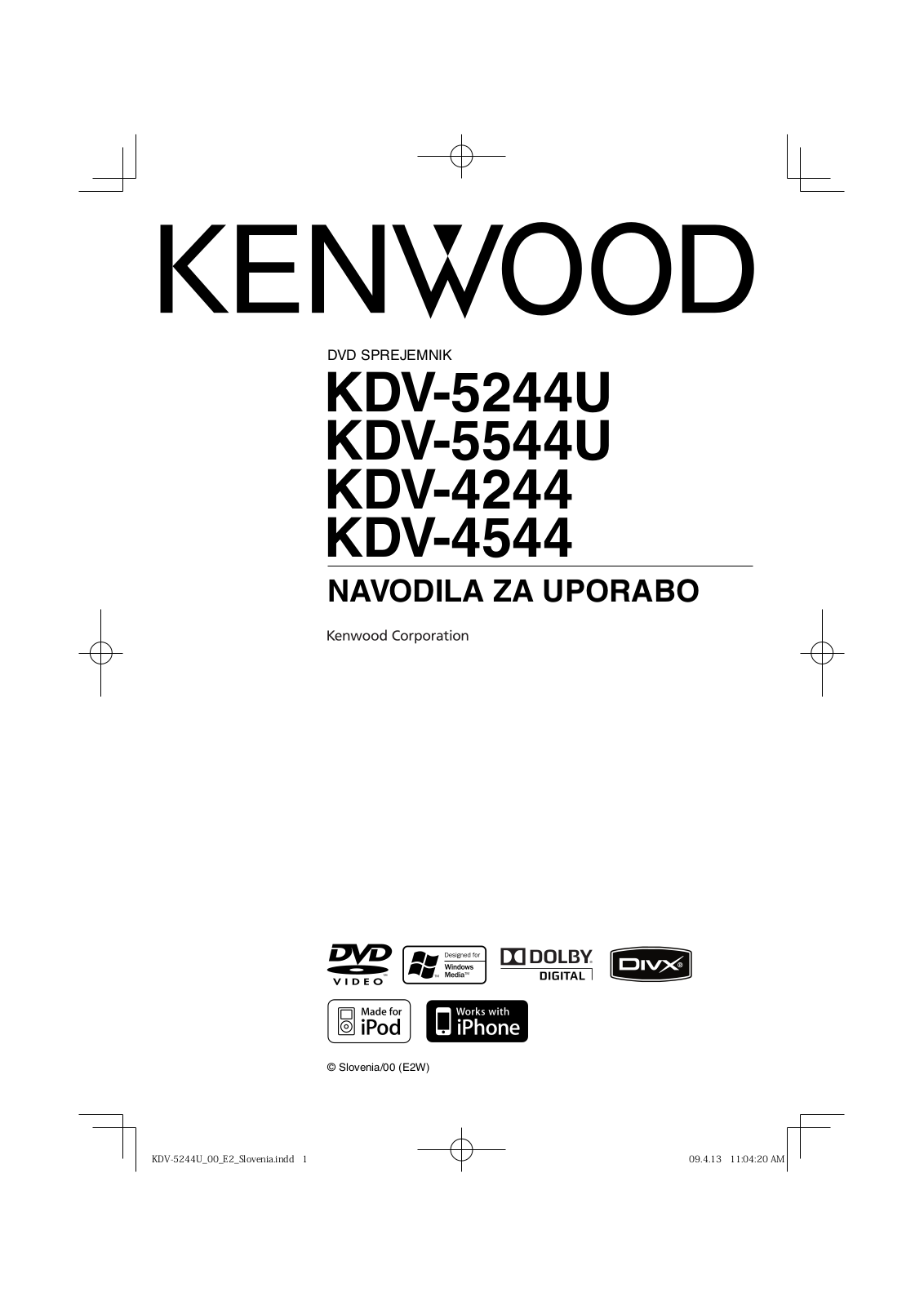 Kenwood KDV-4244, KDV-5544U, KDV-5244U, KDV-4544 User Manual