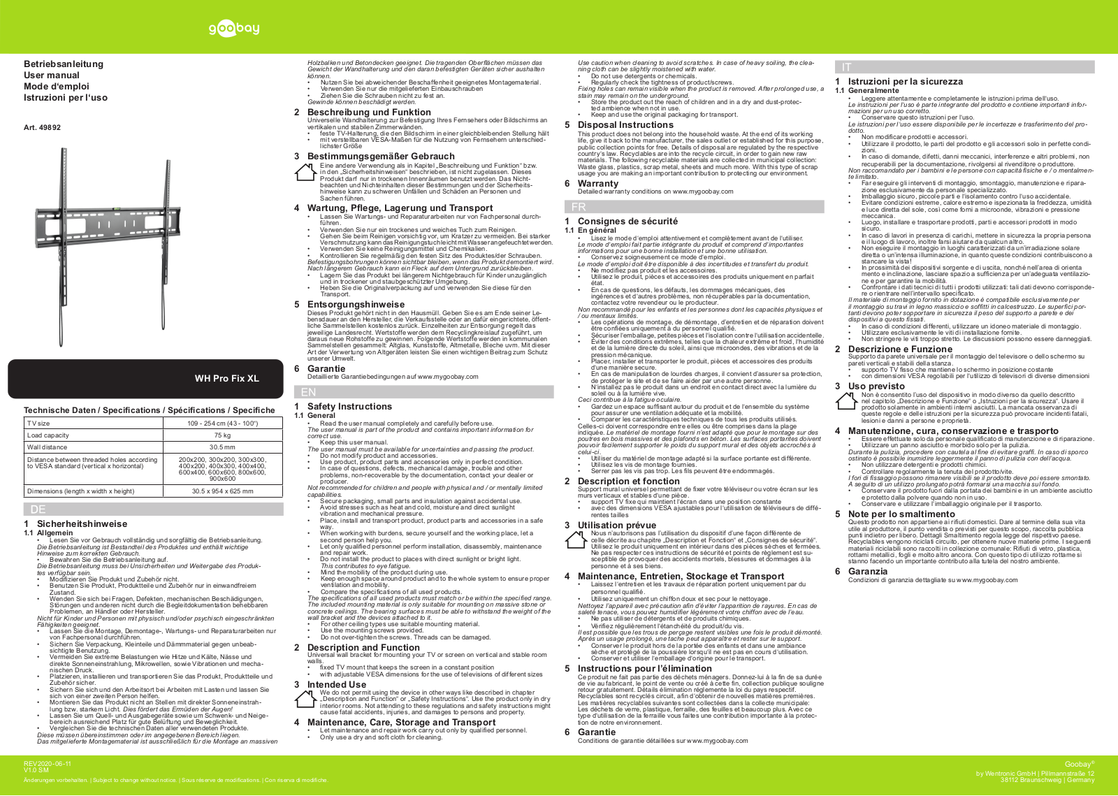 GOOBAY 49892 Datasheet - ManualMachine.com