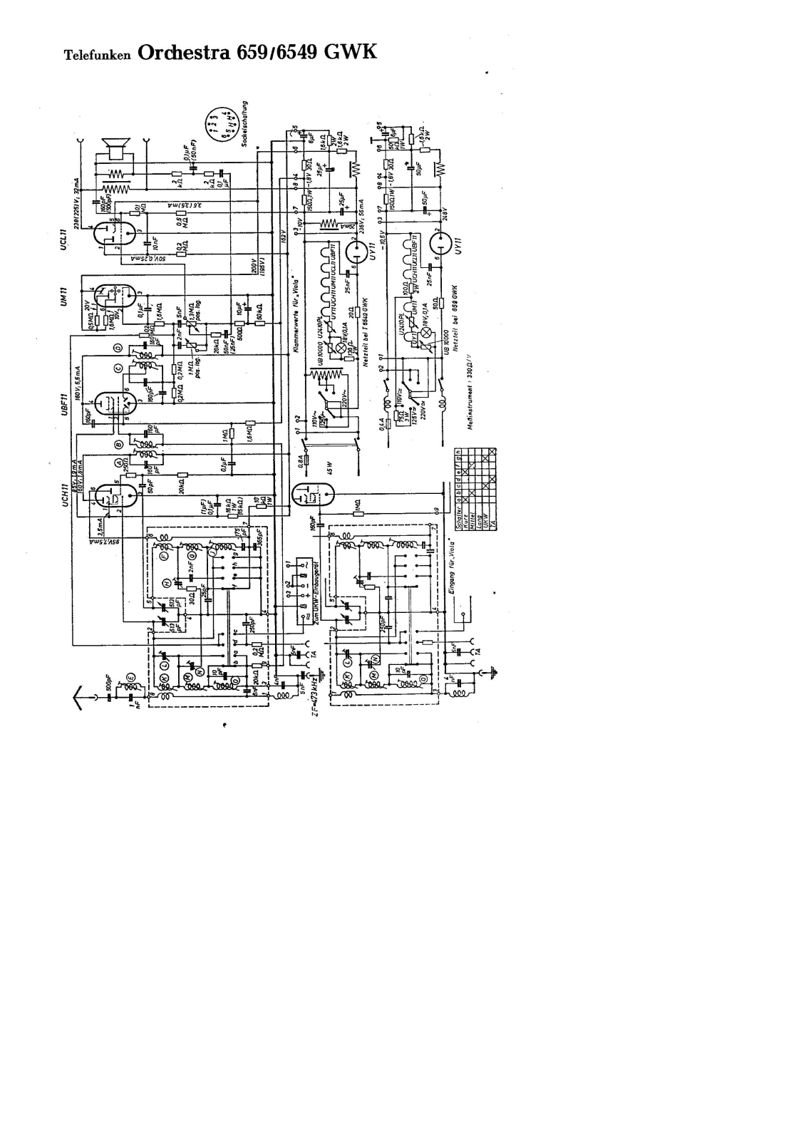 Telefunken 659-GWK Schematic