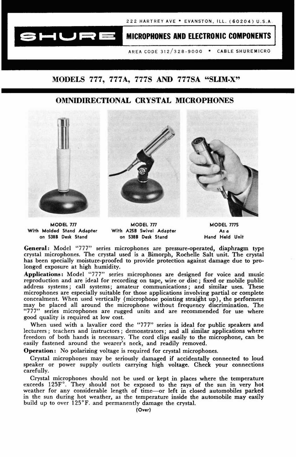 Shure 777, 777A, 777S, 777SA User Guide - ManualMachine.com
