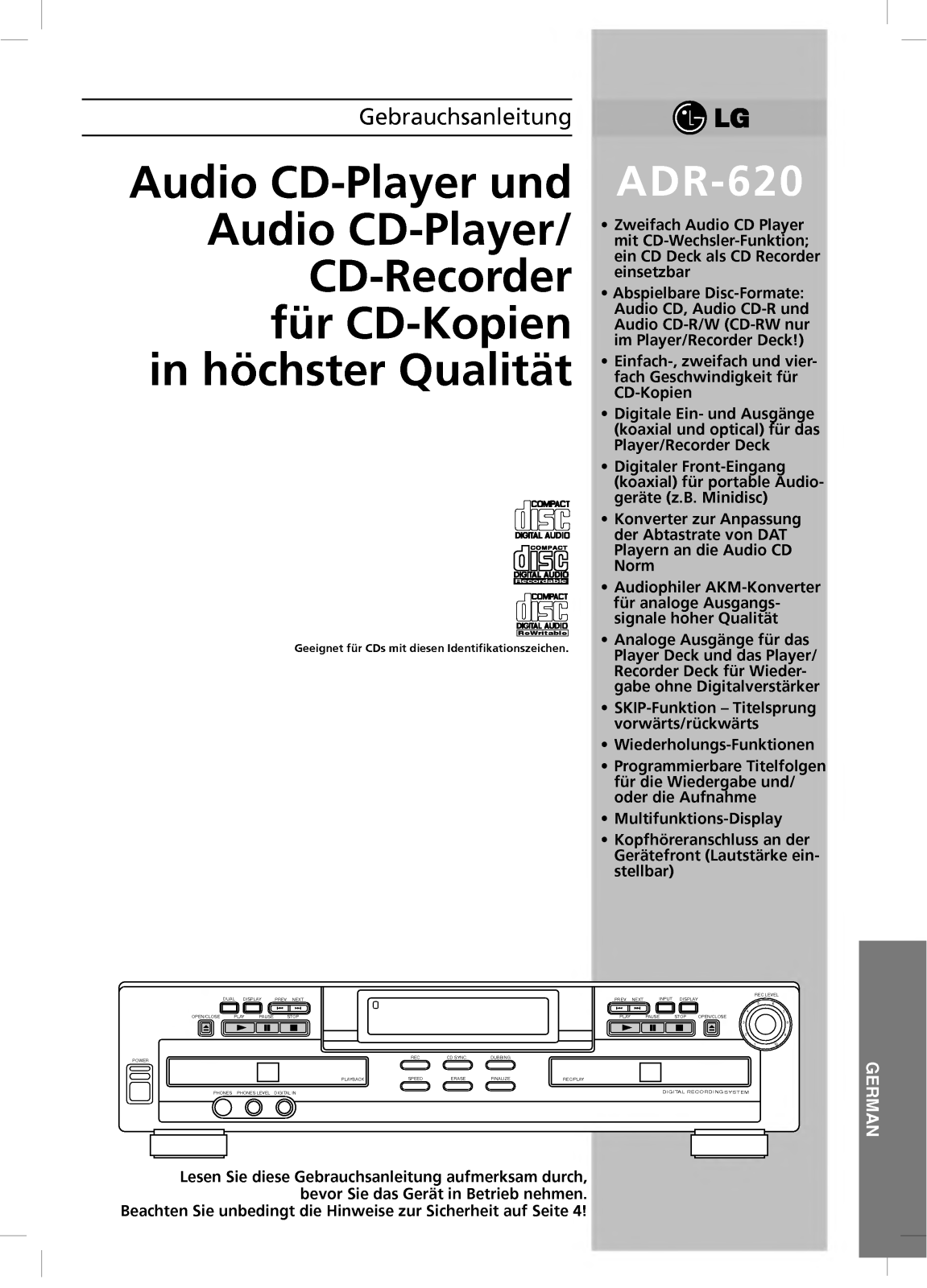 Lg ADR-620 User Manual