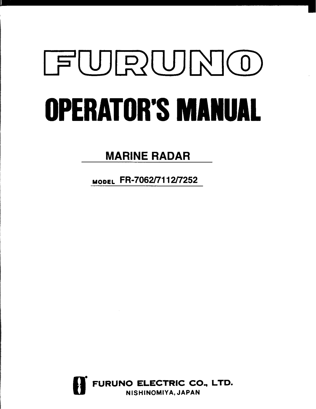 Furuno USA 9ZW7062 Users Manual