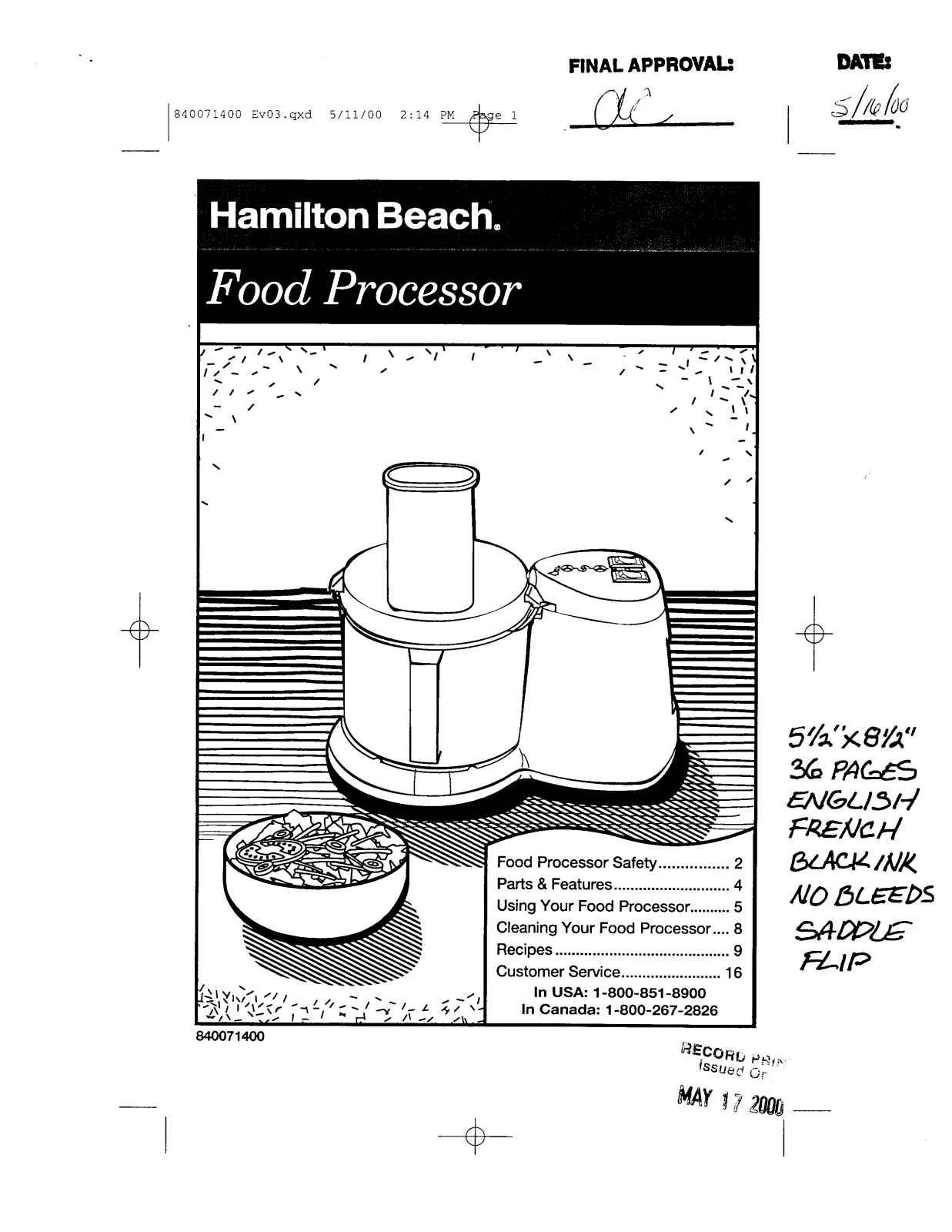 Hamilton Beach 70710 User Manual