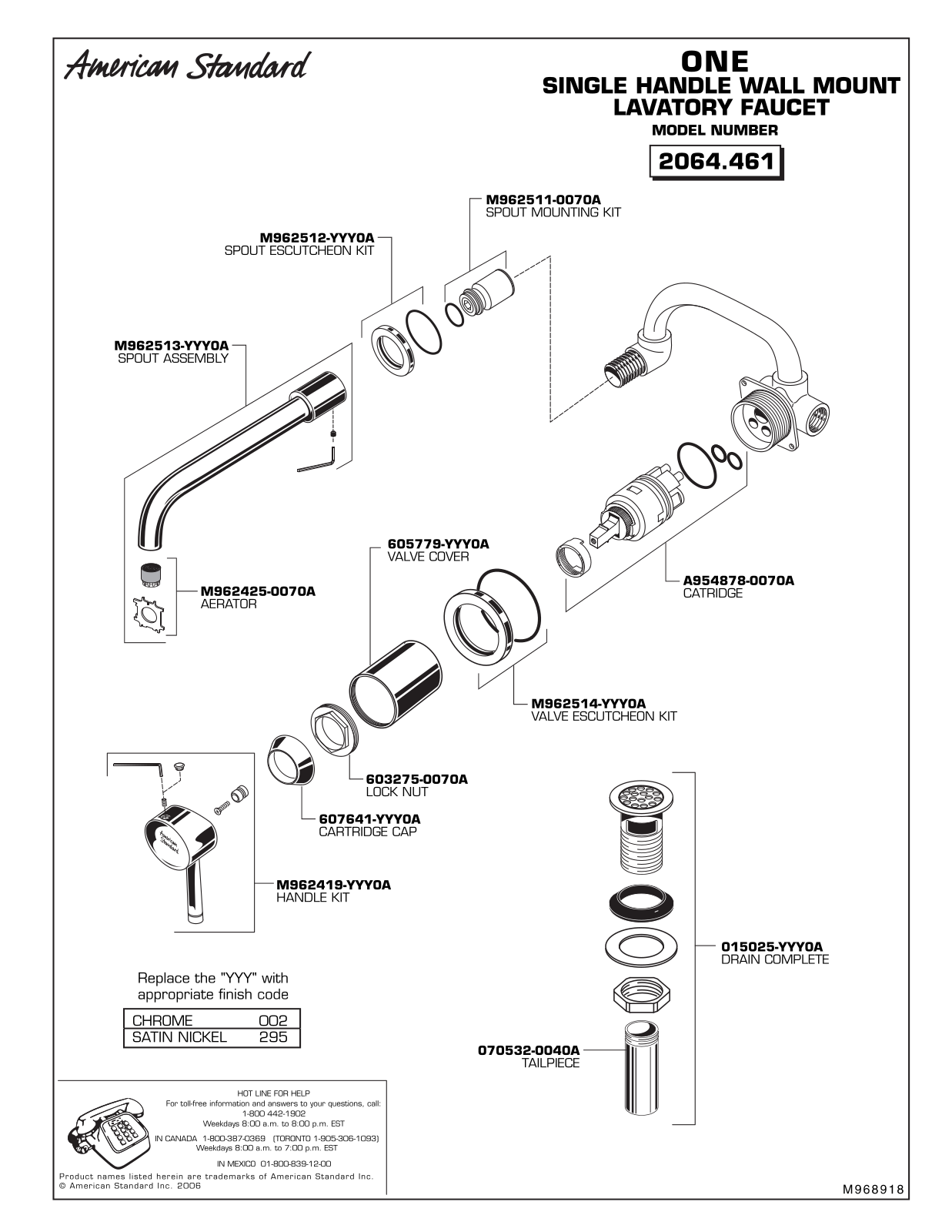 American Standard 2064.461 User Manual