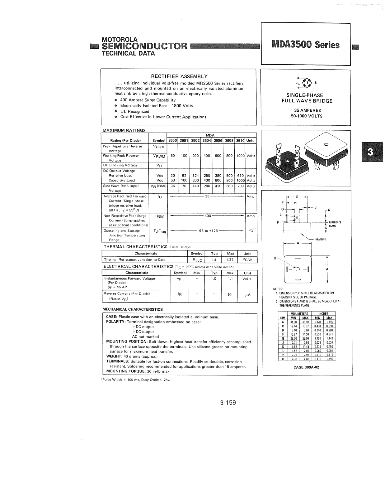 Motorola MDA3500 Series Data Sheet