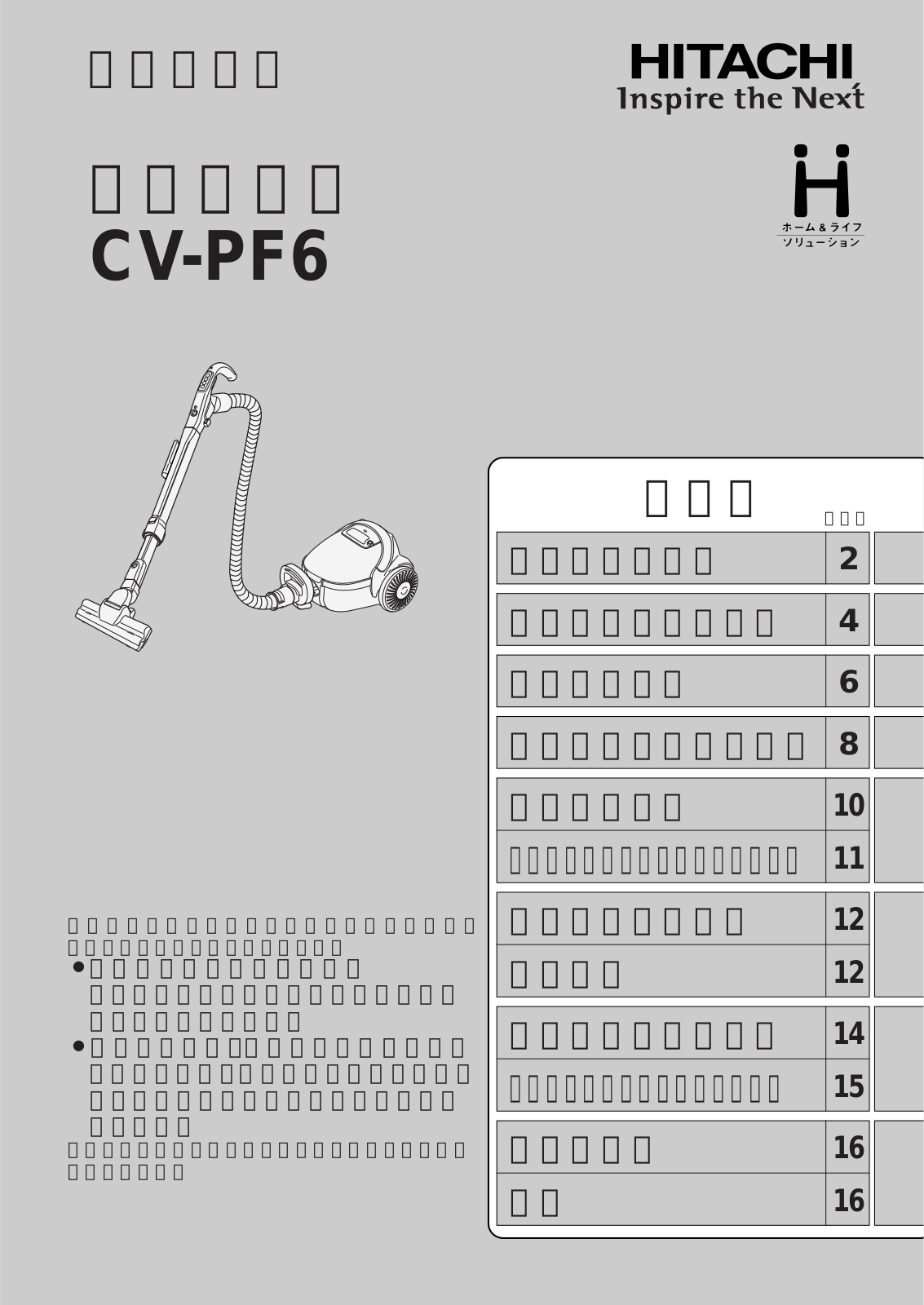 HITACHI CV-PF6 User guide