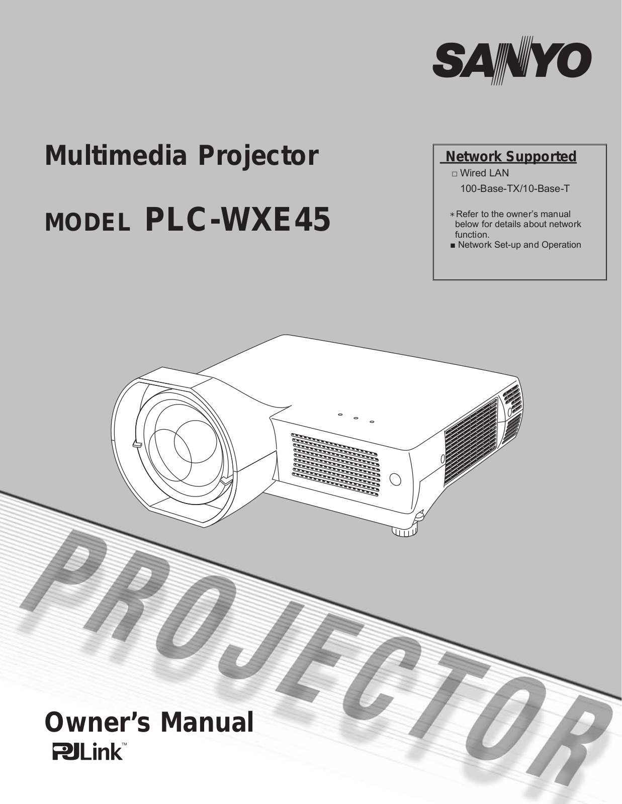 Sanyo PLC-WEX45 Instruction Manual