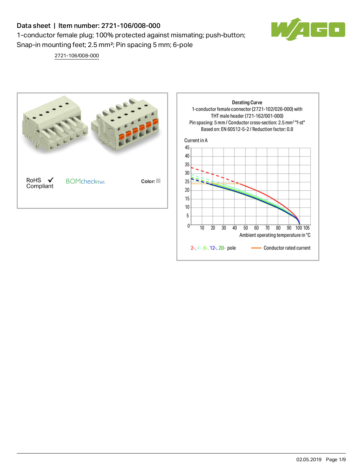 Wago 2721-106/008-000 Data Sheet