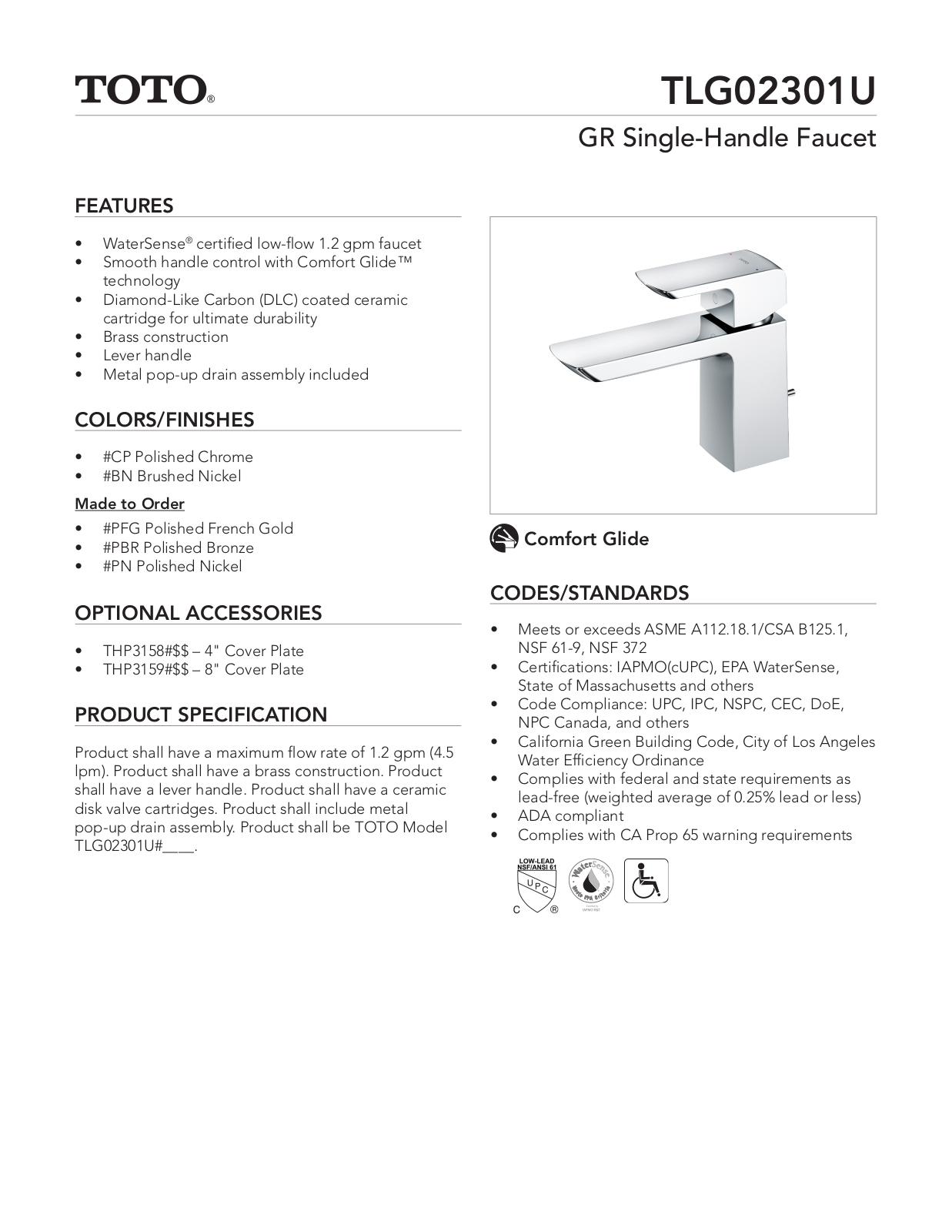 TOTO SBSA1045 Specifications - ManualMachine.com