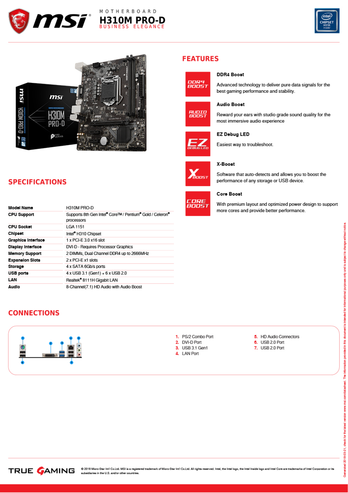 MSI H310M Pro-D Service Manual