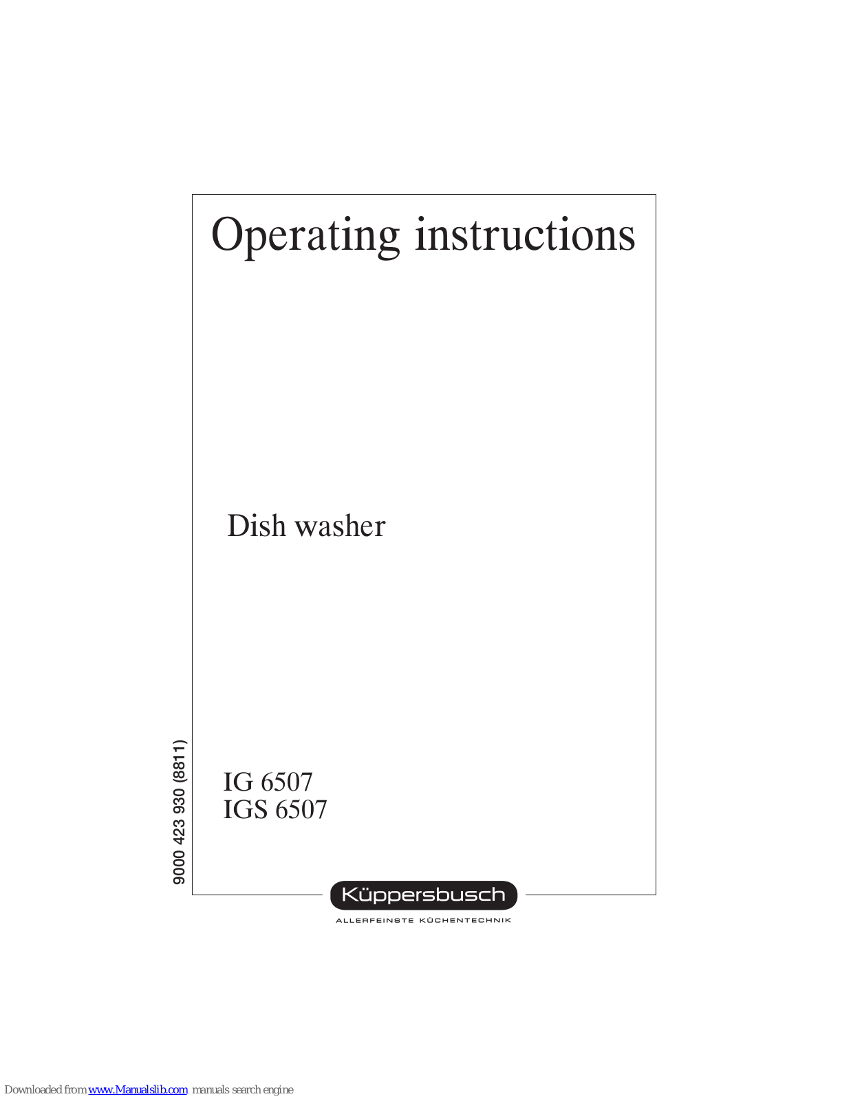 Kuppersbusch IG 6507.1 E, IG 6507, IGS 6507 Operating Instructions Manual