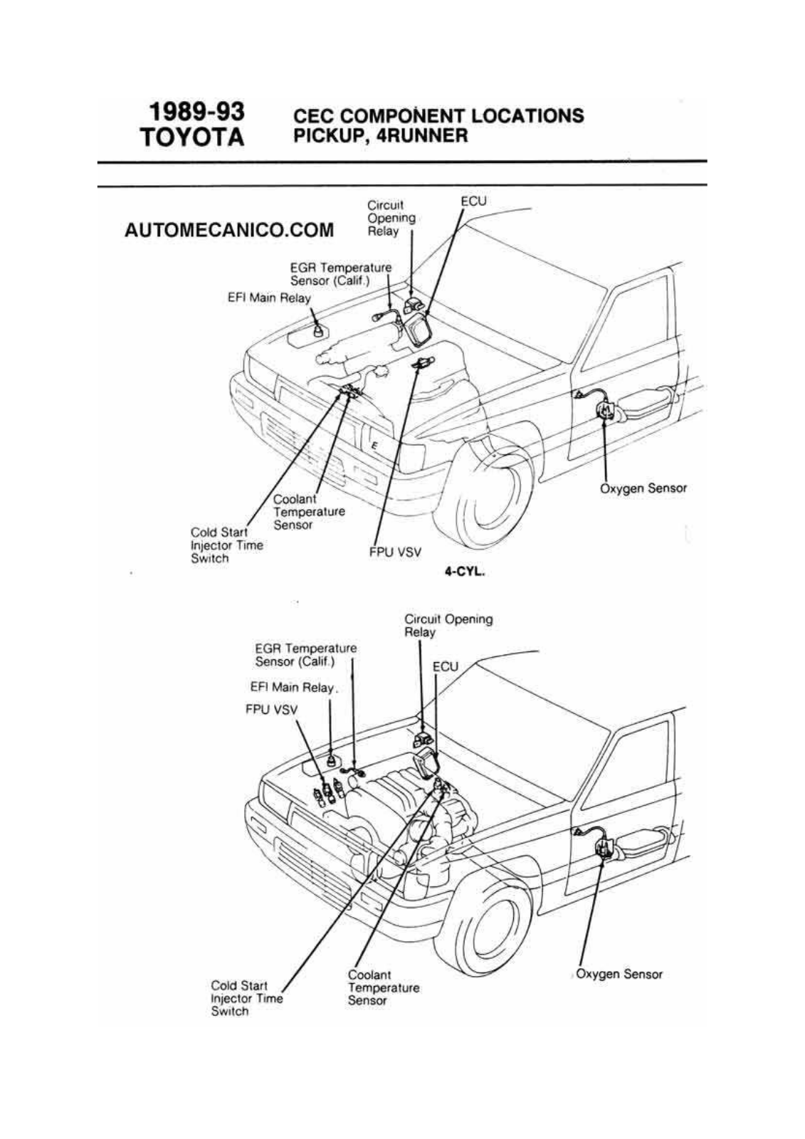 Toyota Pick UP 22R 3-9 D22R3 Diagram