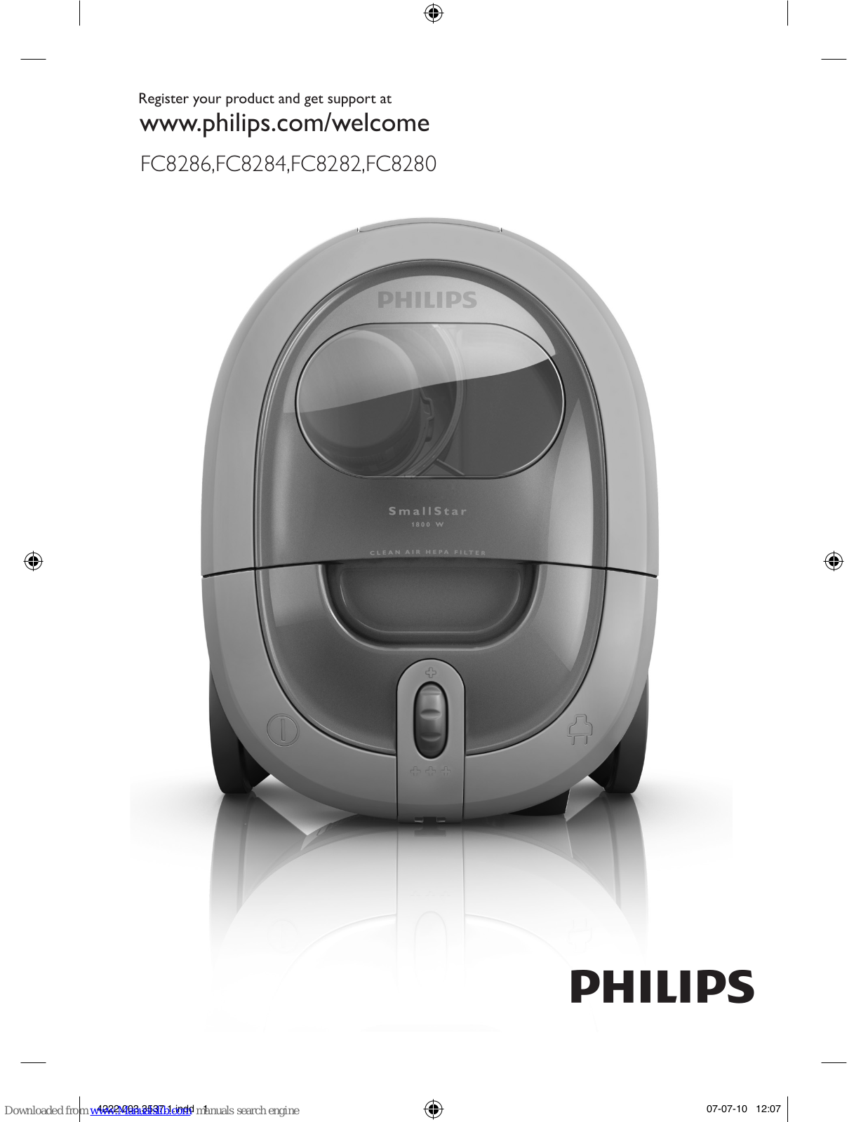 Philips FC8282/51, SmallStar FC8286, SmallStar FC8284, SmallStar FC8282, SmallStar FC8280 User Manual - ManualMachine.com