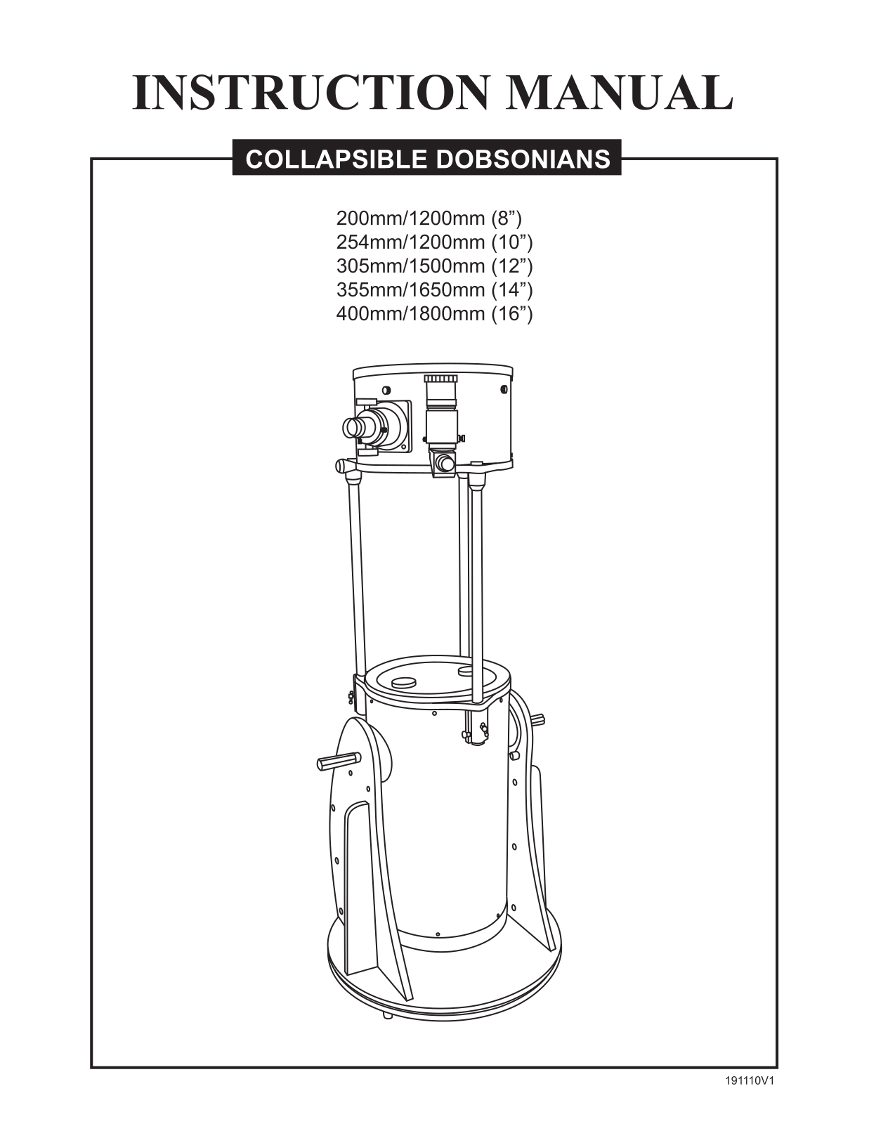 Sky-watcher COLLAPSIBLE DOBSONIANS Instruction Manual