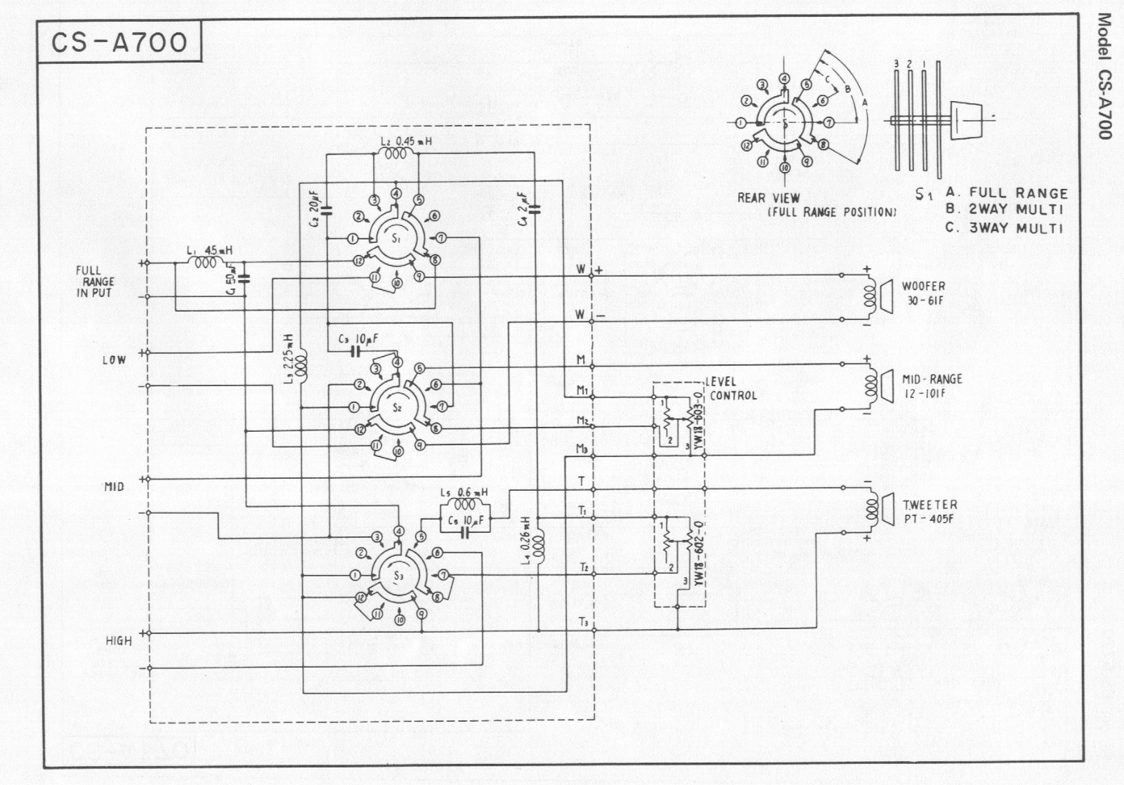 Pioneer CS-A700 Schematic