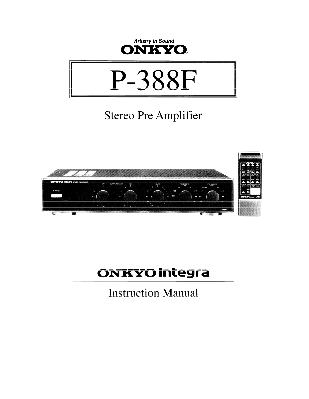 Onkyo P-388F Instruction Manual