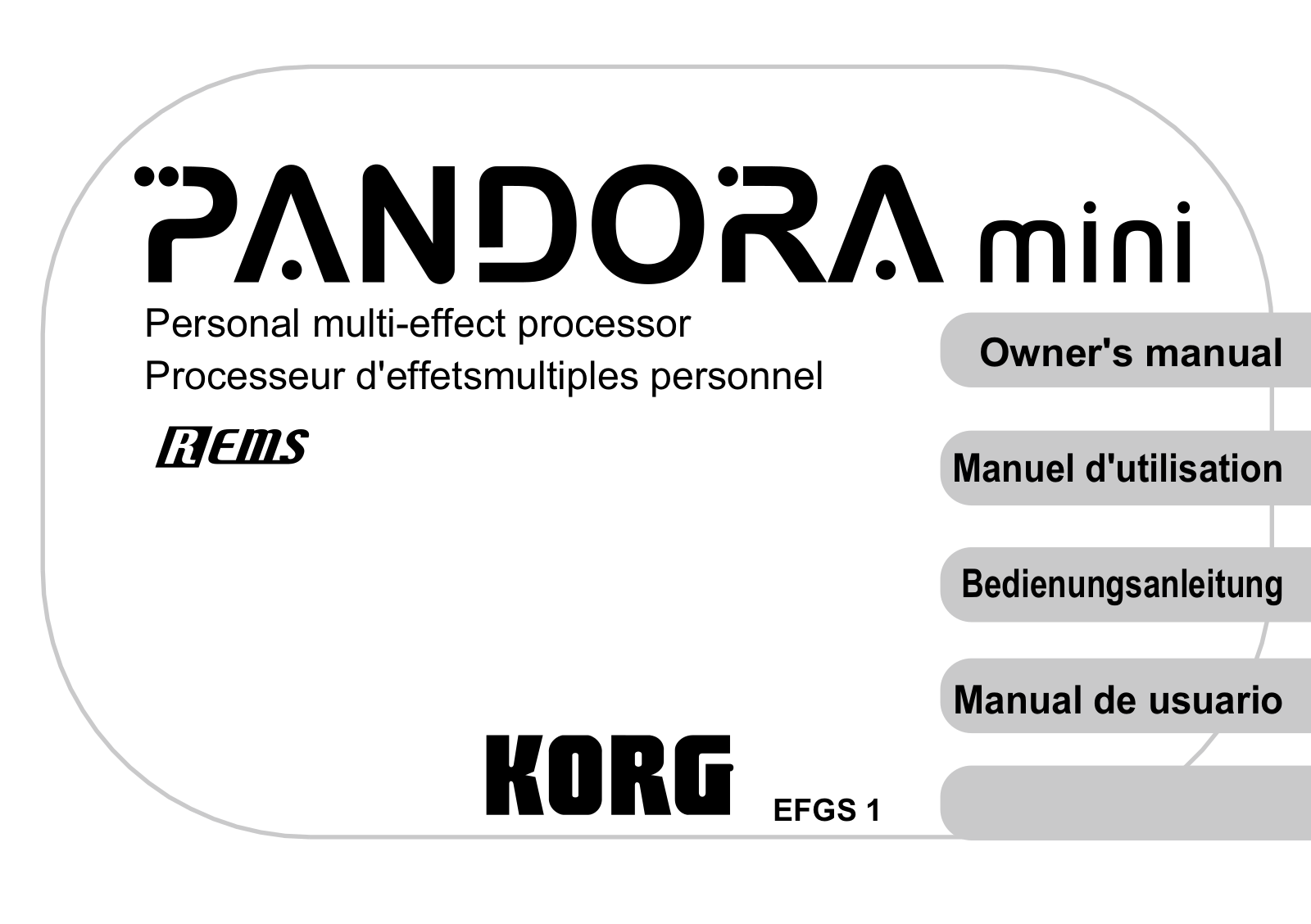 Korg EFGS 1 User Manual