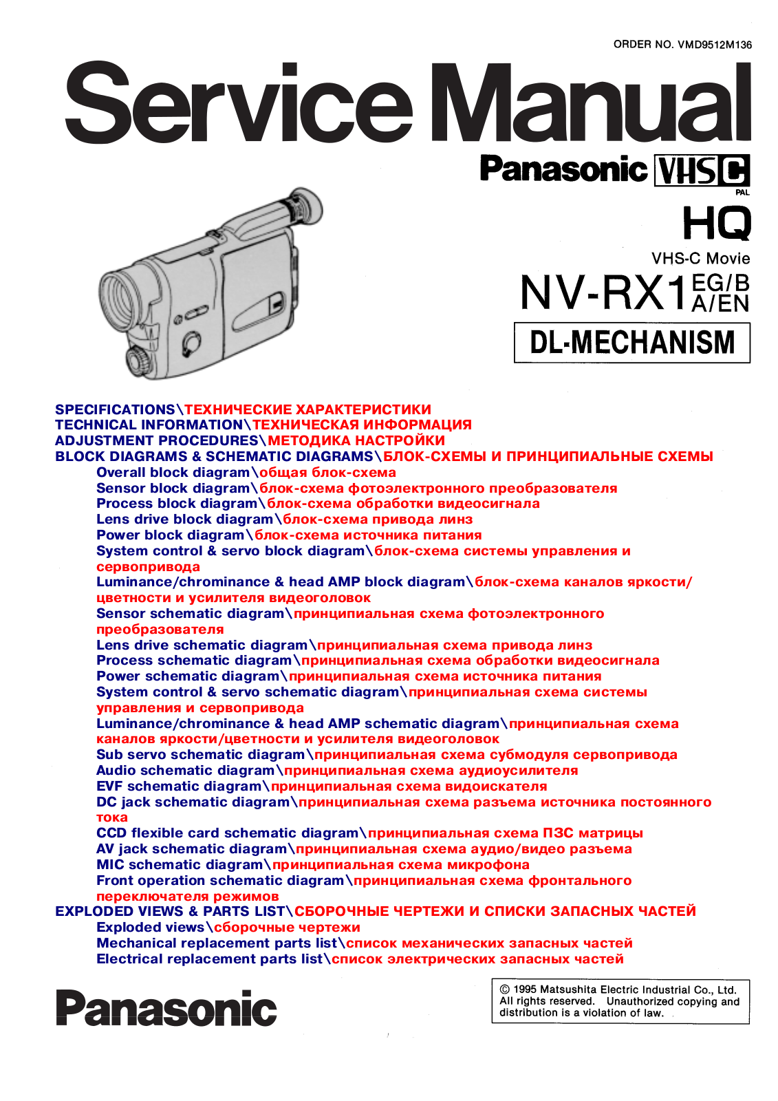 Panasonic NV-RX1 SERVICE MANUAL