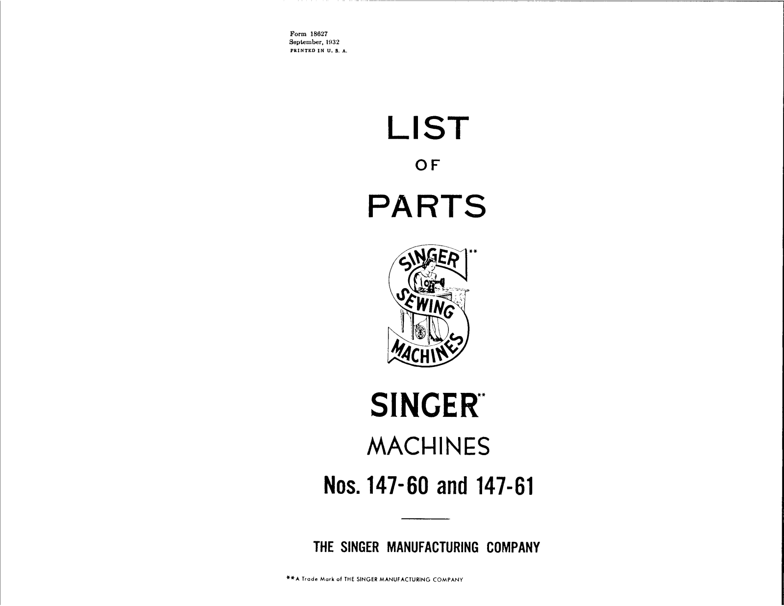 Singer 147-61, 147-60 User Manual