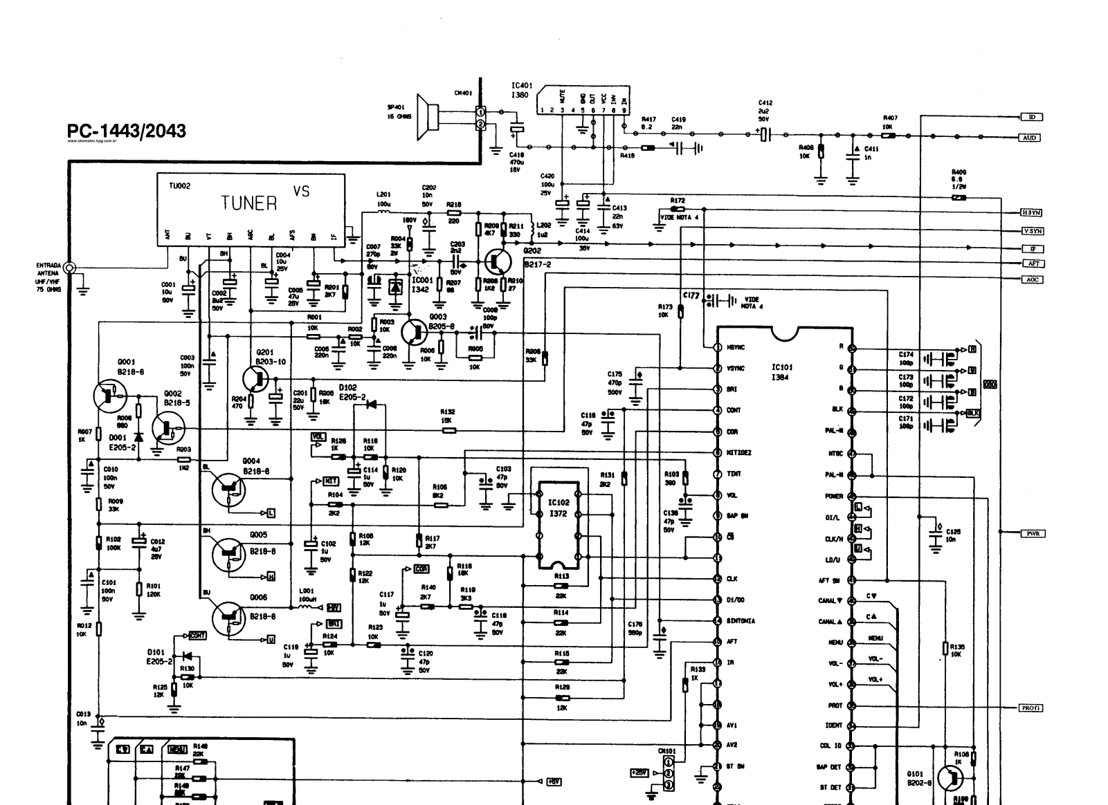 Philco PC 1443, PCM-1444 Schematic