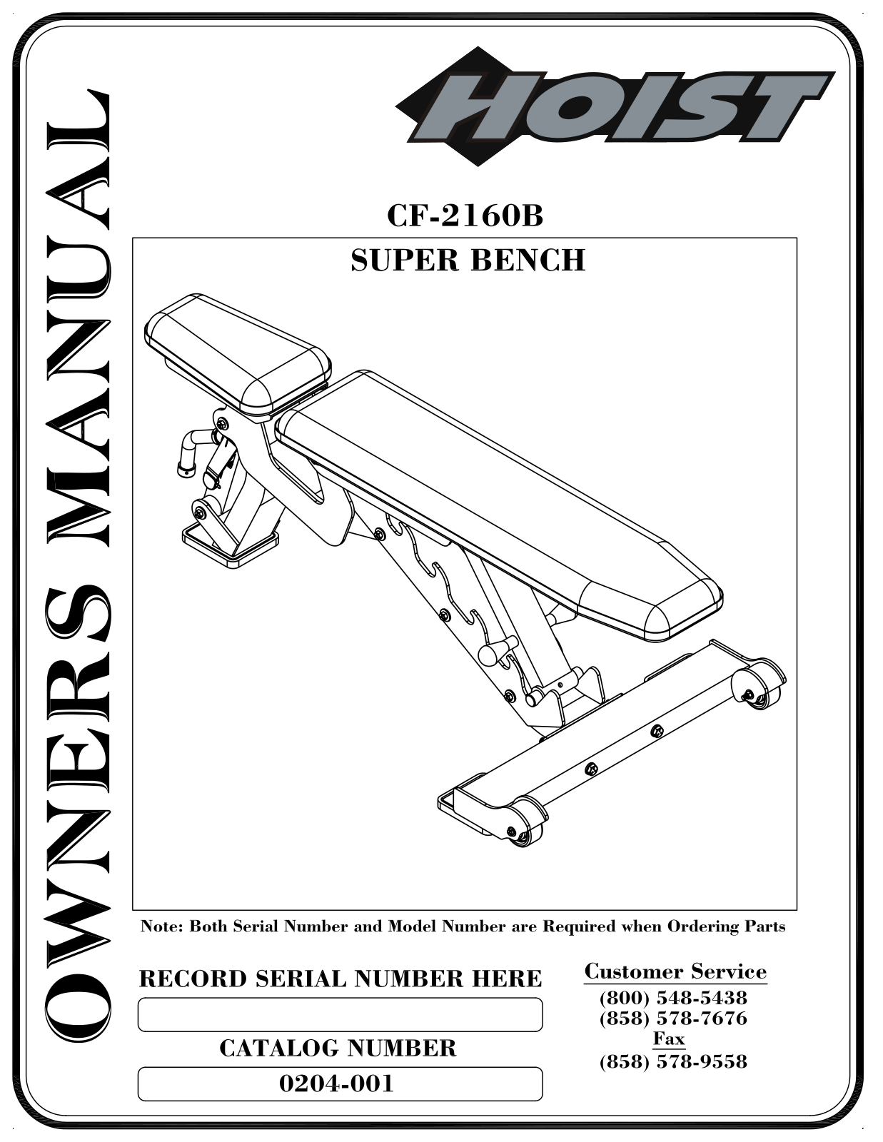 Hoist Fitness CF-2160B User Manual