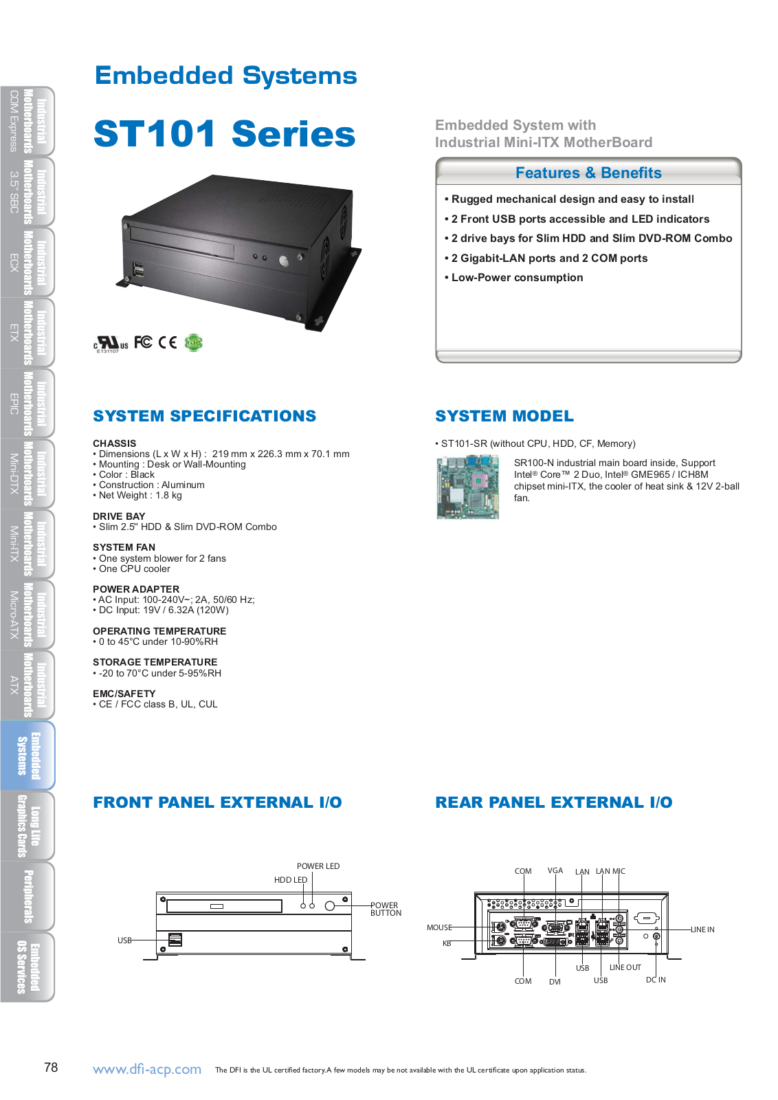 Dfi ST101 DATASHEET