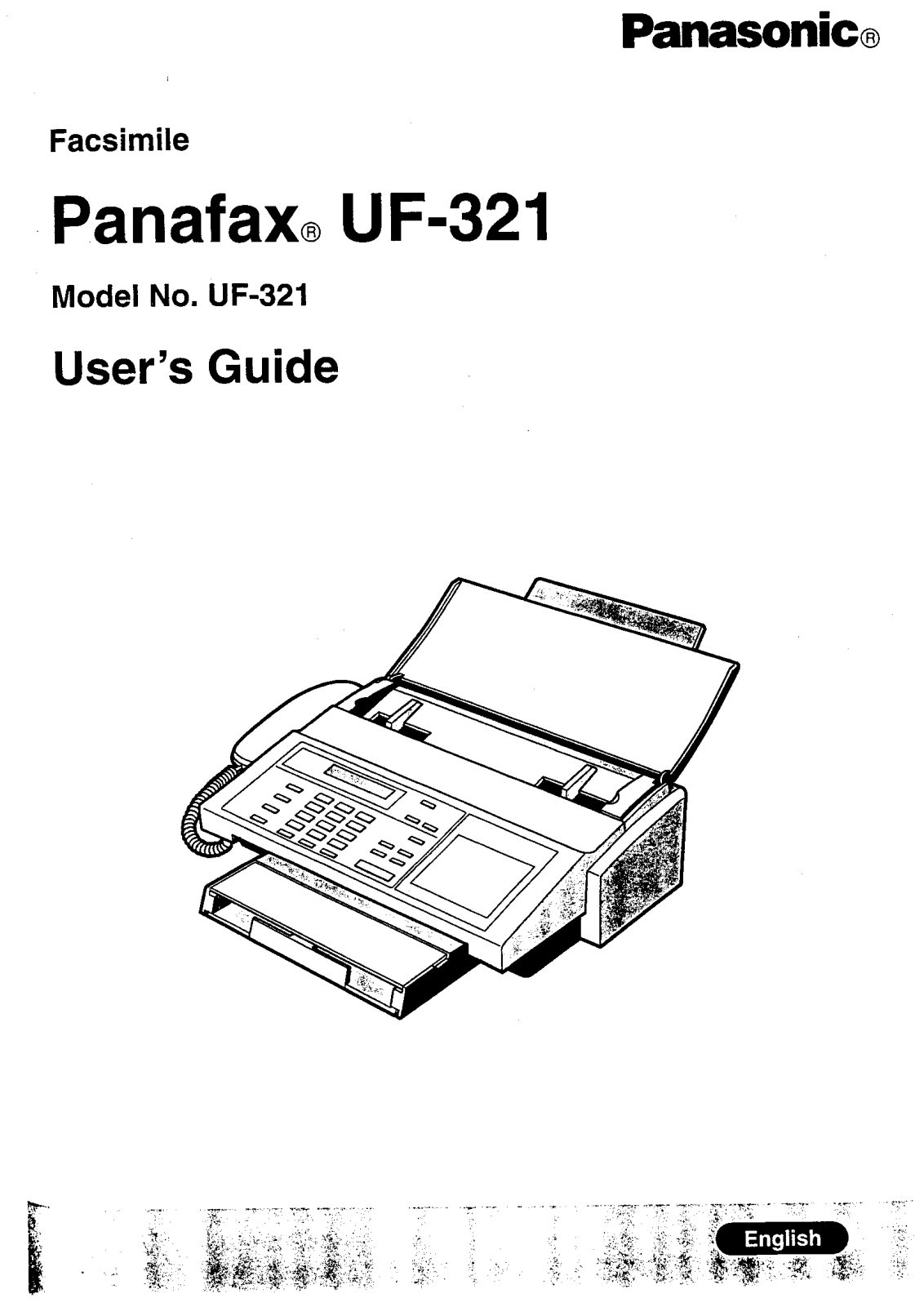 Panasonic UF-321 User Manual