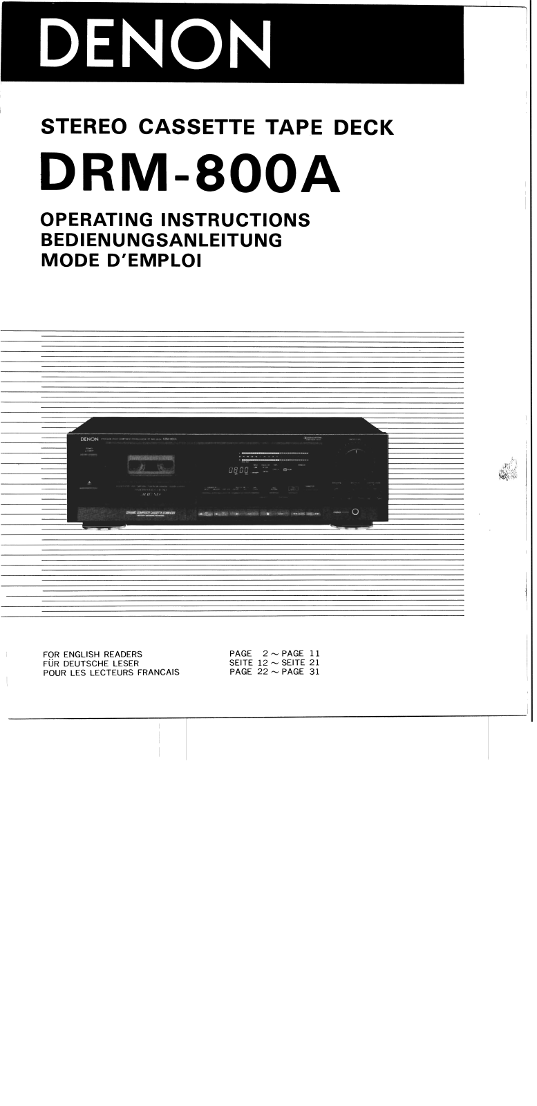 Denon DRM-800A Owner's Manual