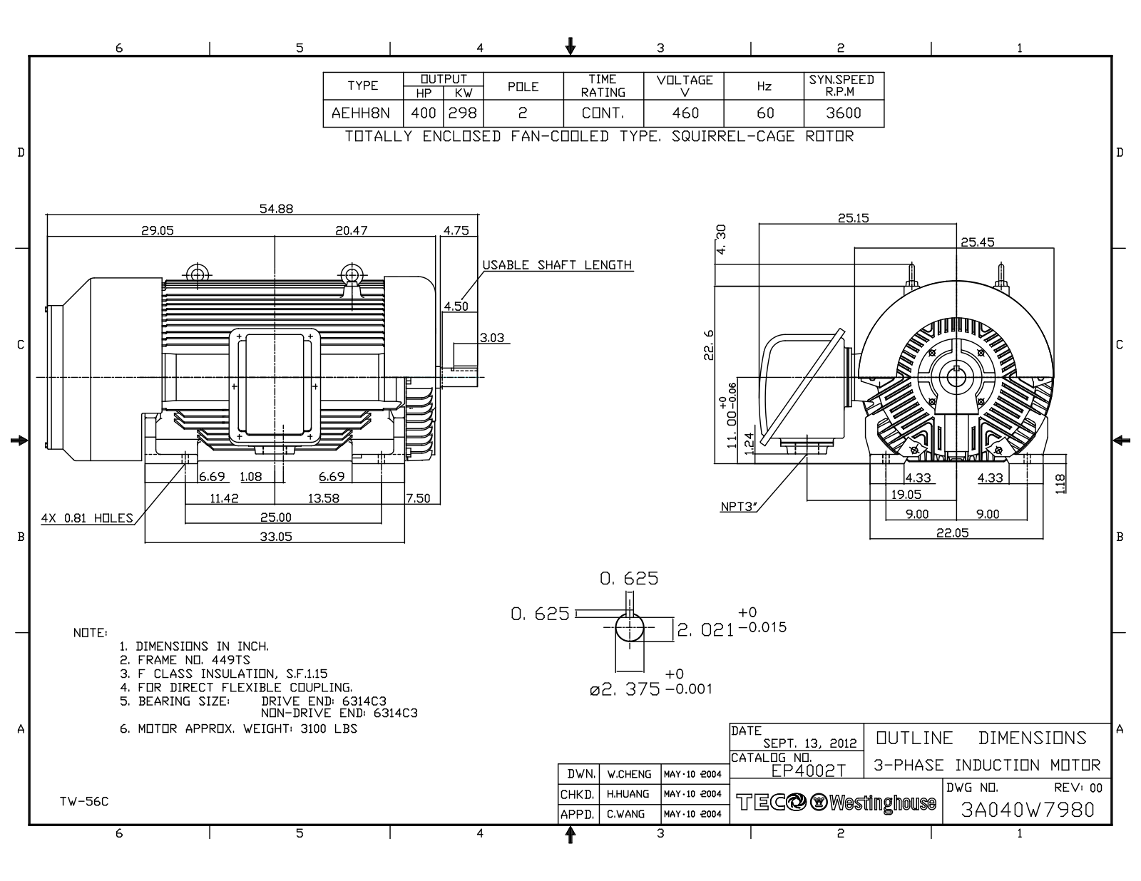 Teco EP4002T Reference Drawing