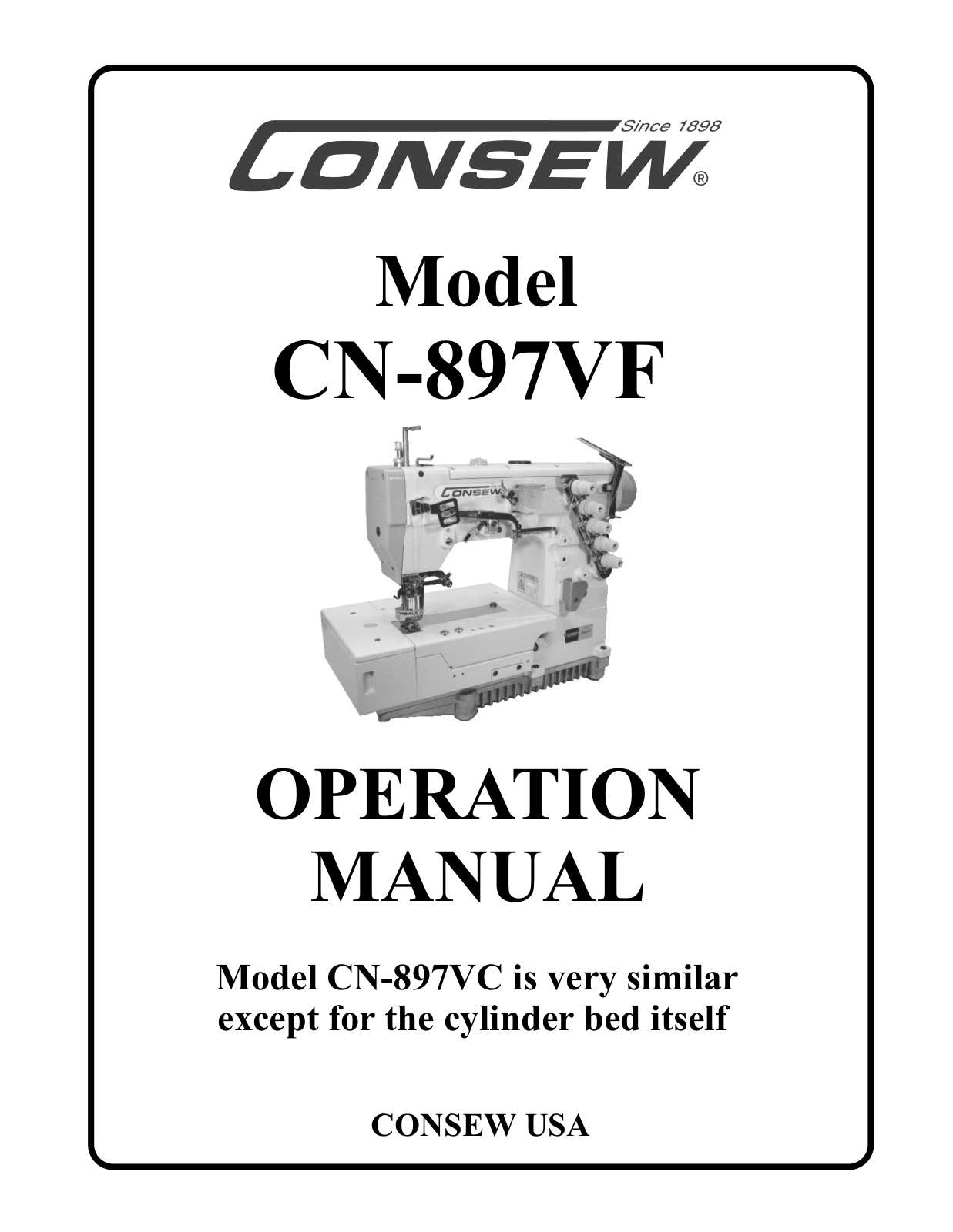 CONSEW CN-897VC, CN-897VF Operation Manual