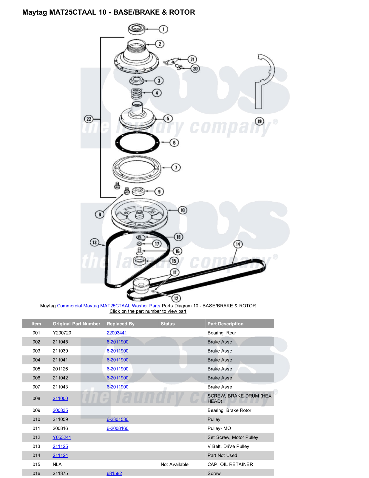 Maytag MAT25CTAAL Parts Diagram