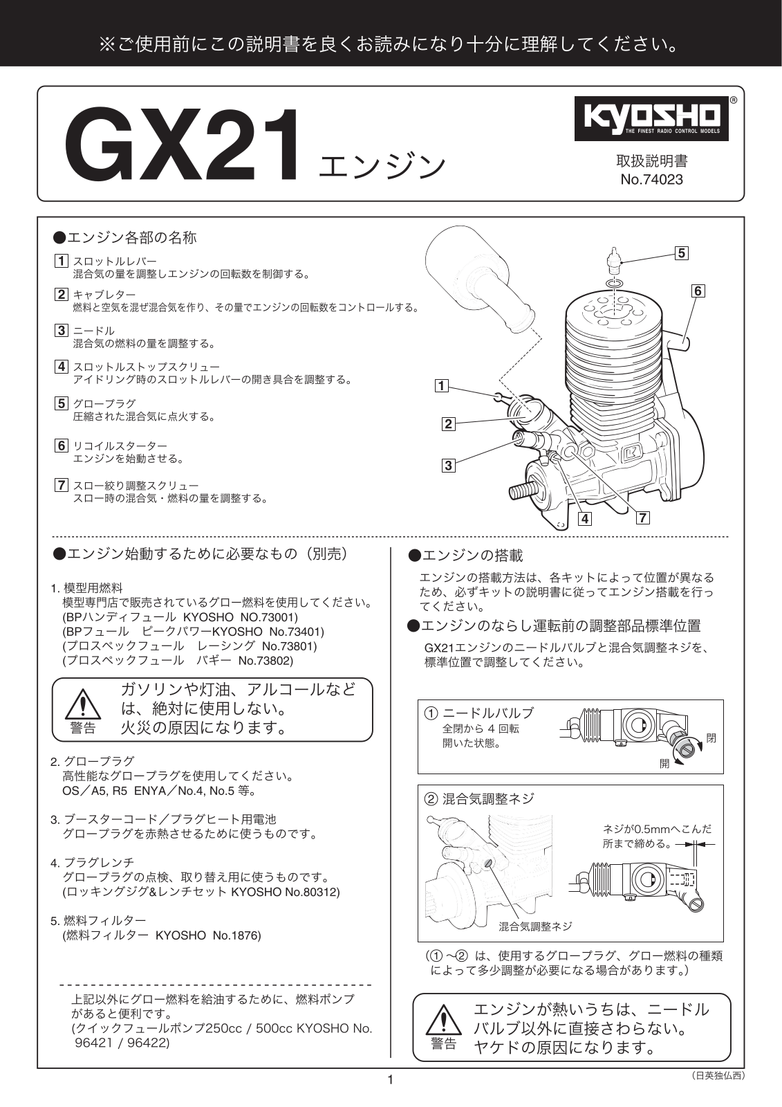 KYOSHO GX21 User Manual